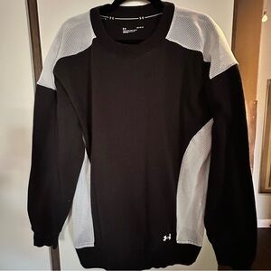 Under Armour Men's Black and White Mesh Accents Crewneck Sweatshirt